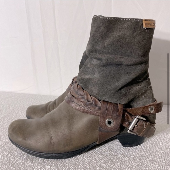 PIKOLINOS Two Tone Brown Leather Round Toe Ankle Boots 36 - Picture 4 of 15